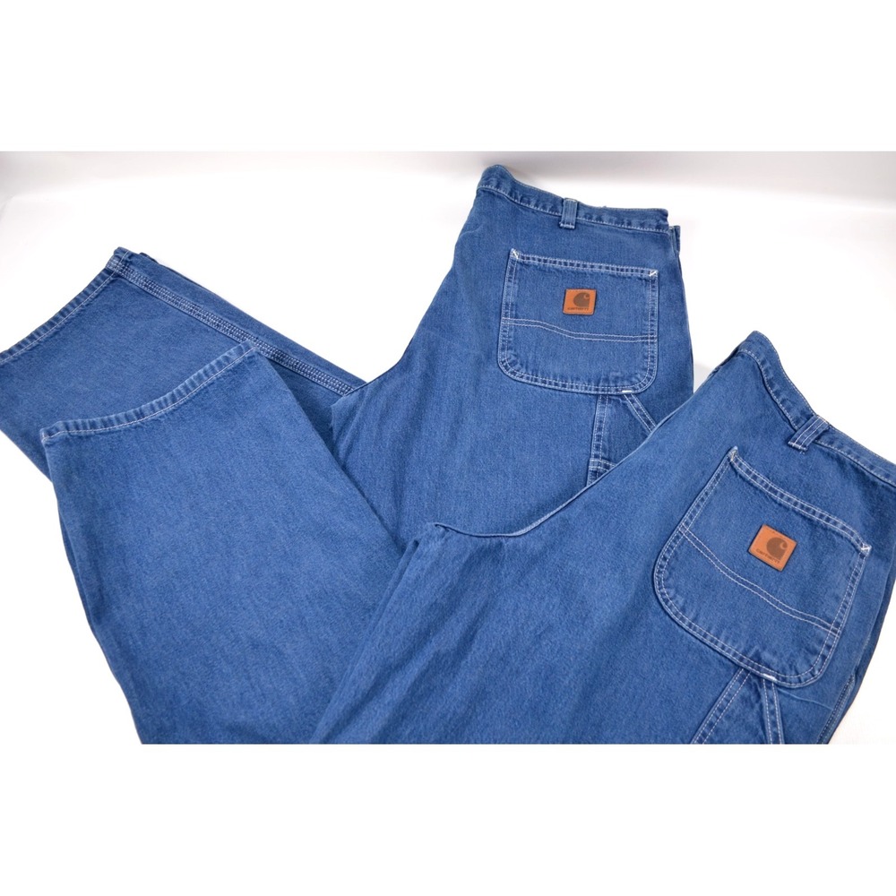 Carhartt Lot Of 2 Men's Carpenter Jeans Dungaree Fit 38x32 Workwear (Rental)